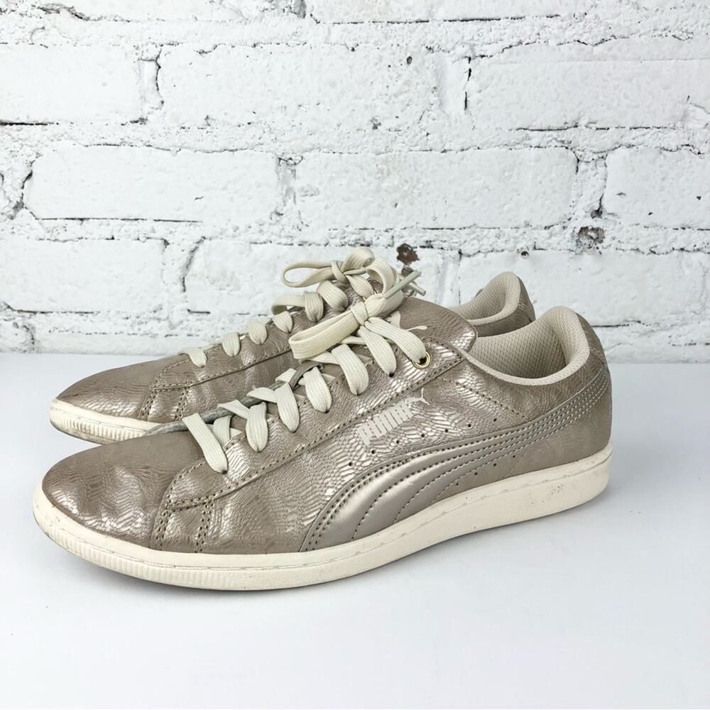 Puma Vikky Woven Metallic Gold Sneakers